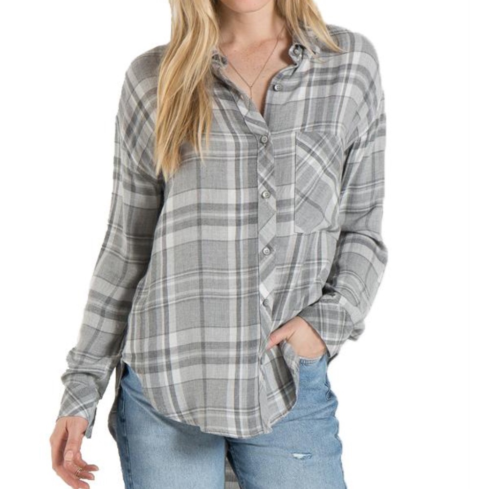 NWT BELLA DAHL drip shoulder button down shirt